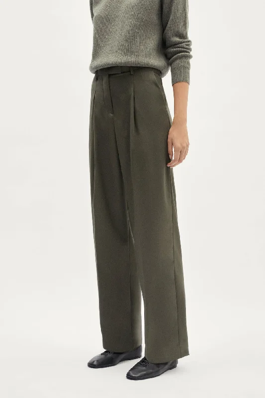 The Wool Tailored Pants with Pinces Casual Wide Pants