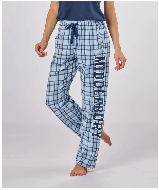 Women's Middlebury Flannel Pant (Lt Blue) Elegant Silk Pants