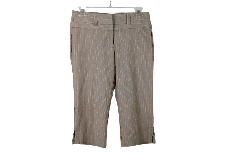 Tracy Evans Tan Striped Capri Pants | 3 Cozy Full-Length Pants