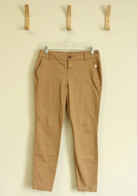 Old Navy Skinny Brown Khaki Pants | Size 2 Short Chic Faux Leather Pants