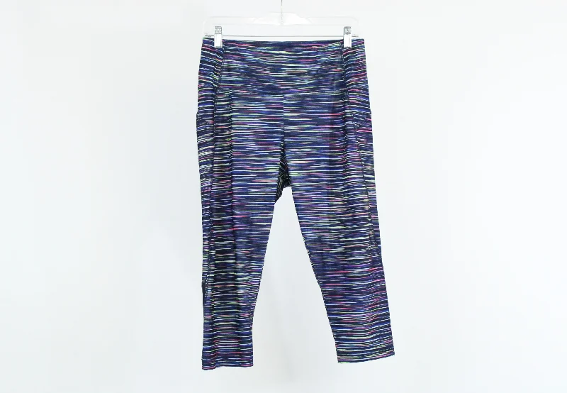 Bally Total Fitness Blue Multi-Colored Yoga Pants | L Cozy Lounge Pants