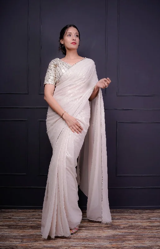 SAREE WITH BLOUSE Satin Bow Blouse