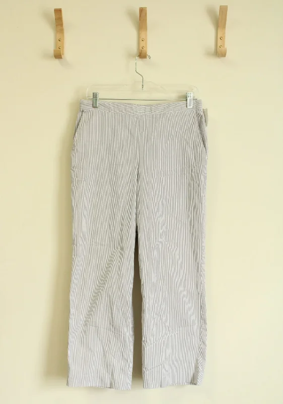 Alfred Dunner Cotton Blend Striped Summer Pants | Size 12 Fashionable Track Pants