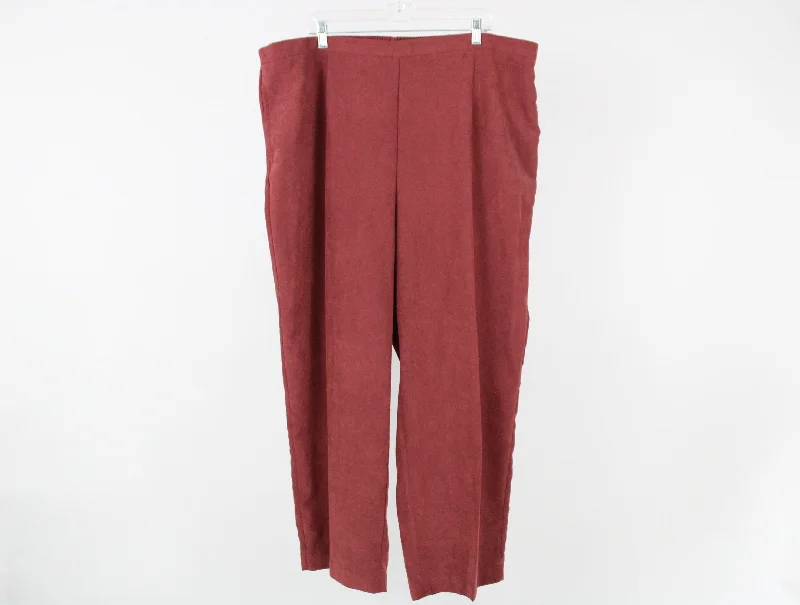 Alfred Dunner Dusty Rose Suede Finish Pants | 24W Casual Drawstring Pants