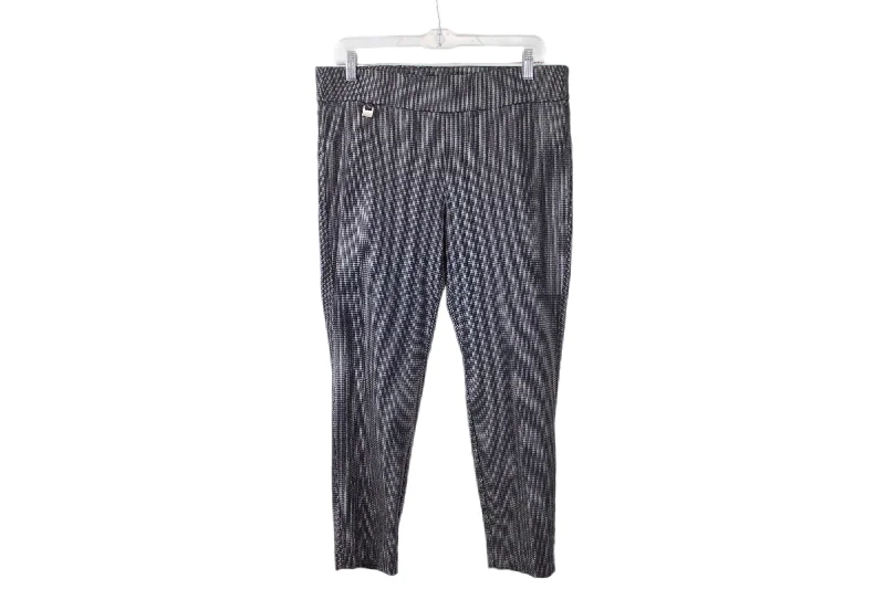 Zoe & Phoebe Black Patterned Pants | L Petite Cozy Knit Pants