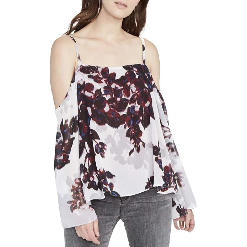 RACHEL Rachel Roy Womens Off-The-Shoulder Floral Print Blouse Chic Wrap Blouse