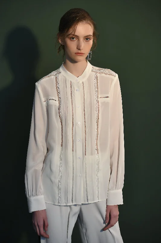 Fangyan| White Whale Silk Blouse - Holiday Special Loose Oversized Blouse