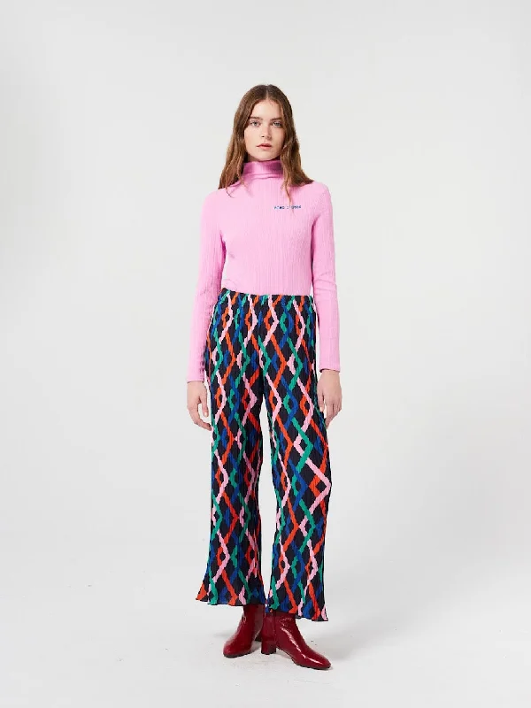 Fun Collection Multicolor Garland pleated flared pants High-Waist Jeans