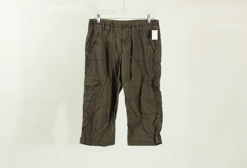 Sonoma Brown Khaki Cargo Capri Pants | Size 4 Fashionable Track Pants