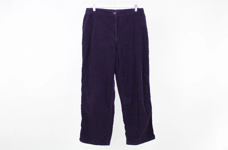 White Stag Purple Corduroy Pants | 16 Petite Trendy Wide-Legged Trousers