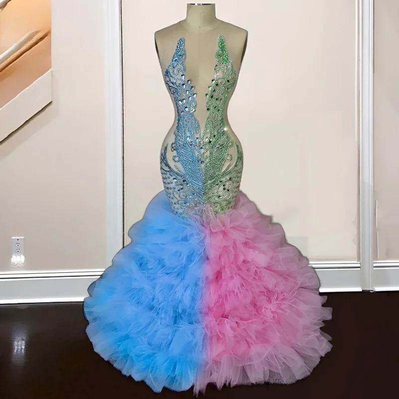 Colorful Mermaid Prom Dress