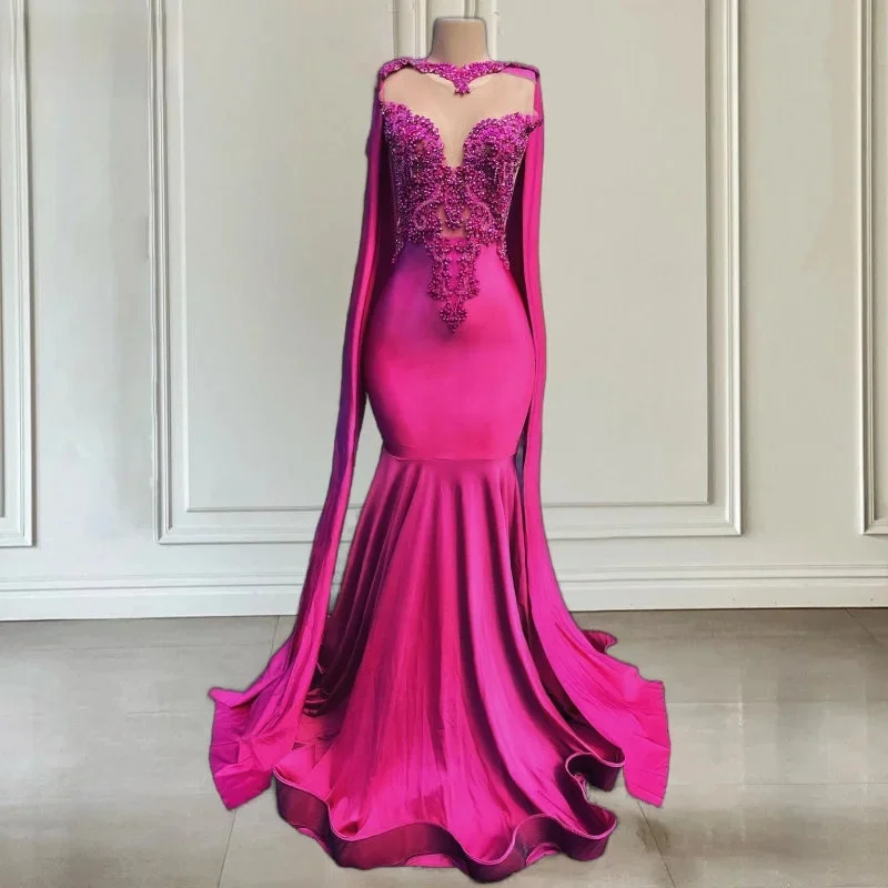 Hot Pink Elegance: Luxury Prom Dress