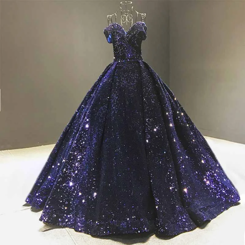 Dark Blue Floor Length