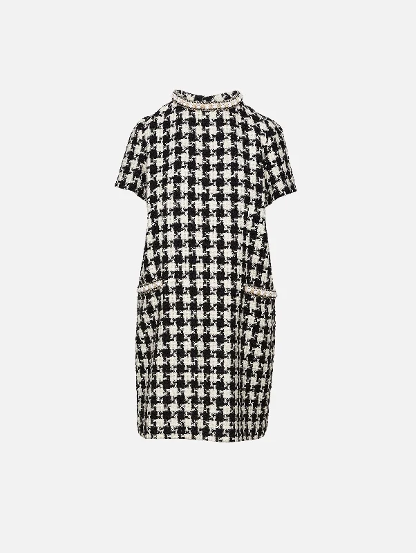 Embroidered Light Tweed Dress