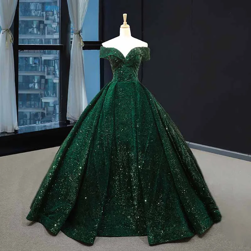 Dark Green Floor Length