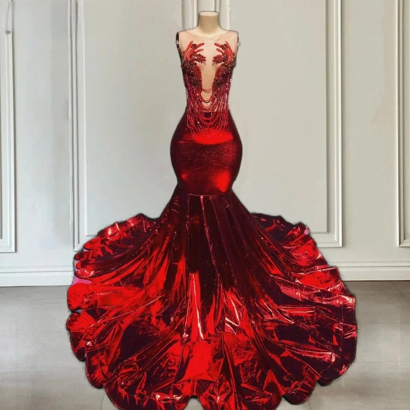 Elegant Wine-Red Prom Dress