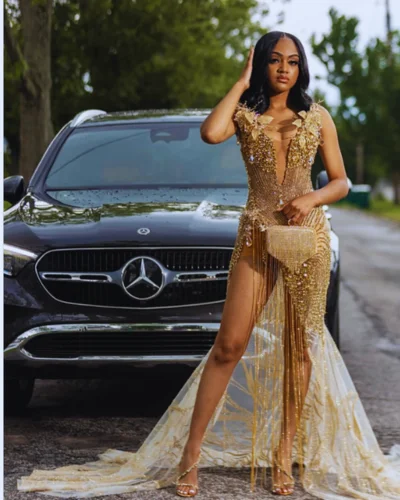 2025 Mermaid s Beading Diamonds Rhinestones Tiered Prom Dress