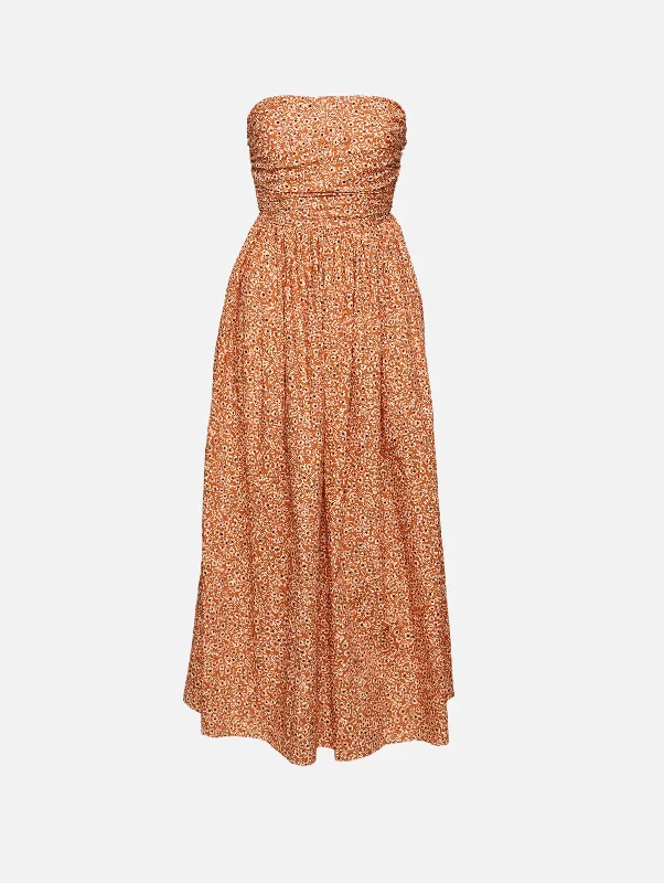 Strapless Lace Up Dress
