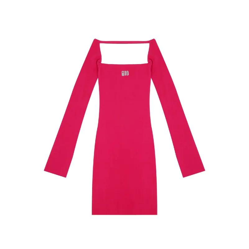 Ribbed Bodycon Pink Dress