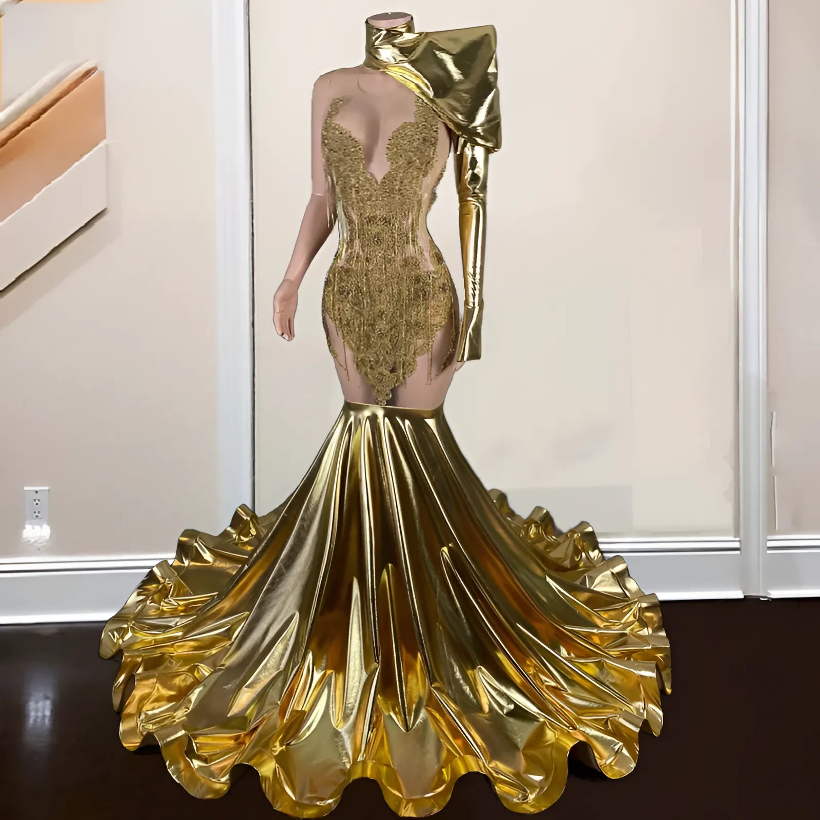Sexy Gold Prom Dress
