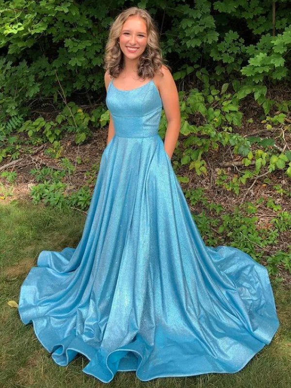 Sexy Spaghetti Straps A-line Cheap Long Prom Dresses,RBPD0121