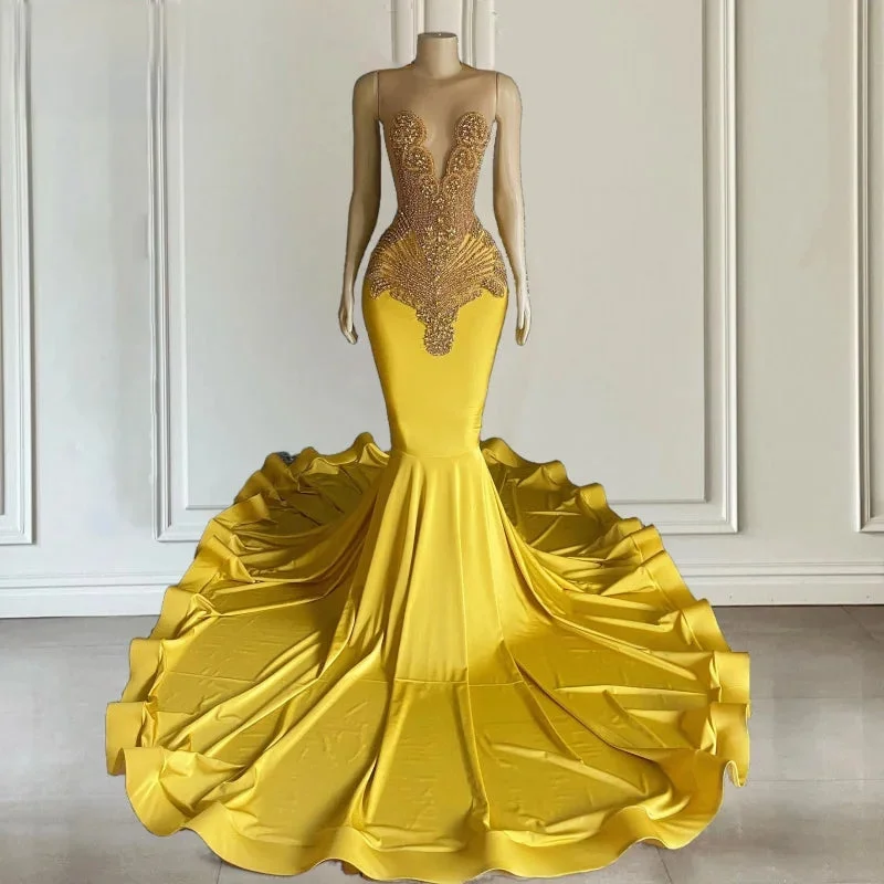 Elegant Yellow Prom Dress