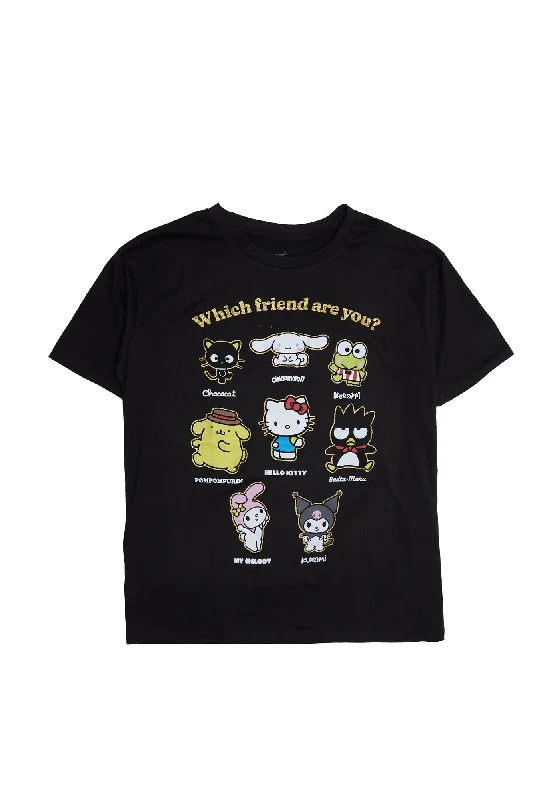 Hello Kitty And Friends Which Friend Are You Graphic Relaxed Tee Elasticated Padded Insulated