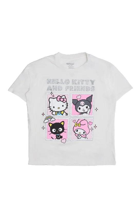 Hello Kitty And Friends Graphic Relaxed Tee Thin T-Shirt Open Front Quick Dry