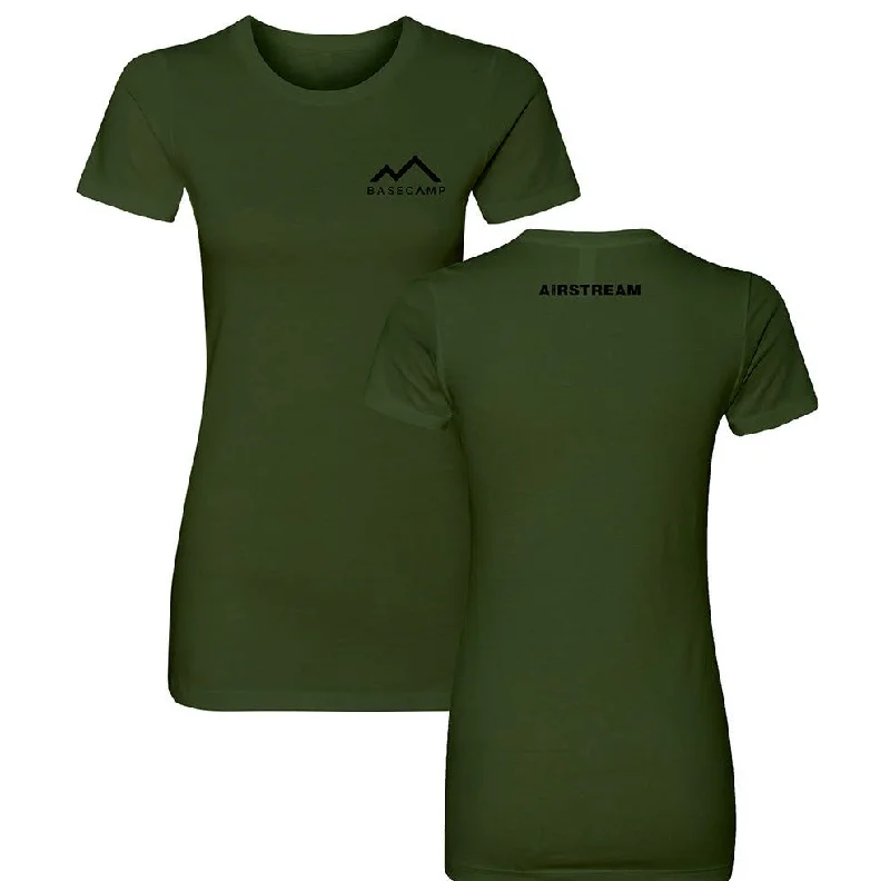 Airstream Basecamp Women's Slim Fit T-Shirt Mesh Blend Leather Blend Suede Blend