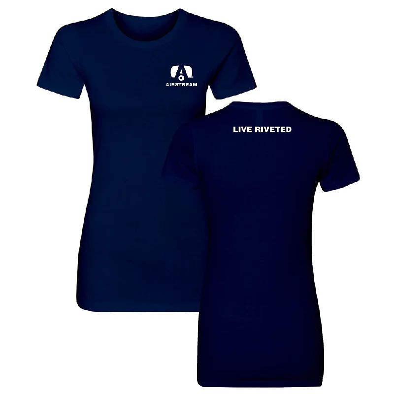 Airstream Trailer A Live Riveted Women's Slim Fit T-Shirt Real Fur Shearling Chenille Airstream Trailer A Live Riveted Women's Slim Fit T-Shirt Real Fur Shearling Chenille