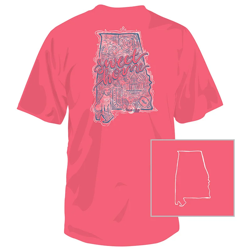 Alabama State Collage Short Sleeve T-Shirt Satin Fabric Silk Fabric Chiffon Fabric