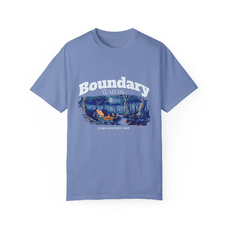 Boundary Waters Disappointment Lake Unisex Garment-Dyed T-shirt Chenille Brocade Lace Boundary Waters Disappointment Lake Unisex Garment-Dyed T-shirt Chenille Brocade Lace