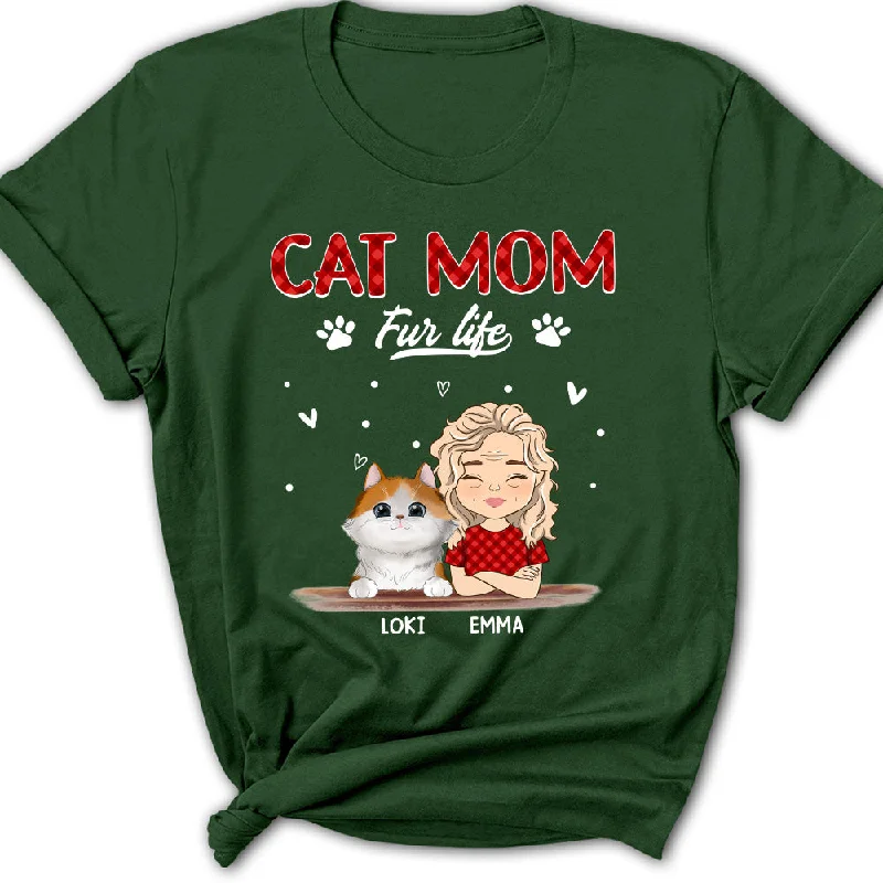 Cat Mom Fur Life - Personalized Custom Women's T-shirt Lace Blend Ribbed Blend Corduroy Blend Cat Mom Fur Life - Personalized Custom Women's T-shirt Lace Blend Ribbed Blend Corduroy Blend