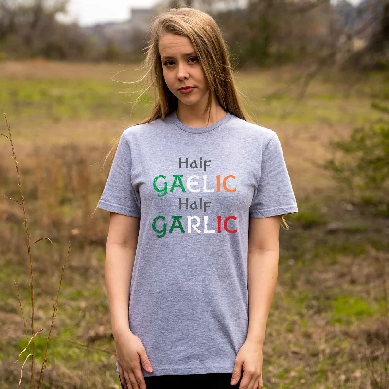 Half Gaelic Half Garlic T-Shirt Solid Color Striped Floral