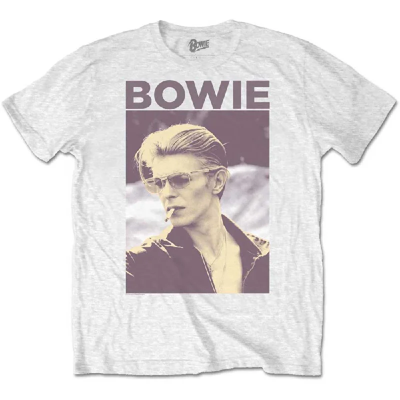 David Bowie | Official Band T-Shirt | Smoking Welt Pockets Slit Pockets Flap Pockets