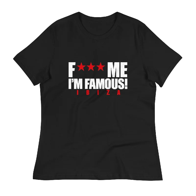 David Guetta F Me I'm Famous Ibiza Classic Logo Women's T-shirt Chenille Blend Fleece Blend Nylon Blend David Guetta F Me I'm Famous Ibiza Classic Logo Women's T-shirt Chenille Blend Fleece Blend Nylon Blend