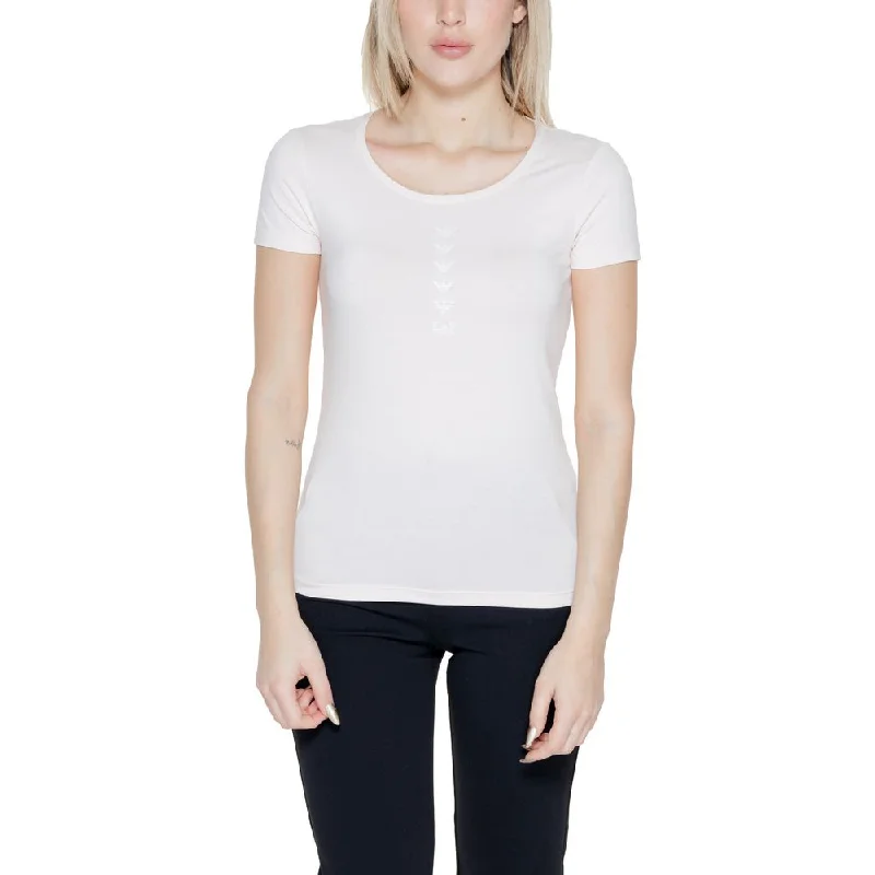EA7 Emporio Armani Pink Cotton Tops & T-Shirt Chenille Blend Fleece Blend Nylon Blend EA7 Emporio Armani Pink Cotton Tops & T-Shirt Chenille Blend Fleece Blend Nylon Blend
