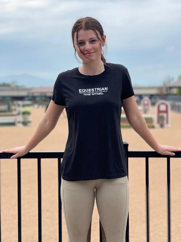Equestrian Team Apparel- Equitation Graphic Tee Notch Collar Peter Pan Collar Cowl Neck Equestrian Team Apparel- Equitation Graphic Tee Notch Collar Peter Pan Collar Cowl Neck