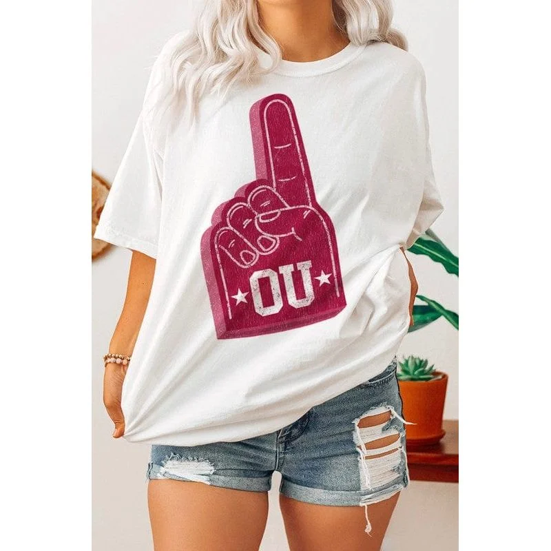 Foam Finger OU - Oversized T-shirt Chenille Brocade Lace