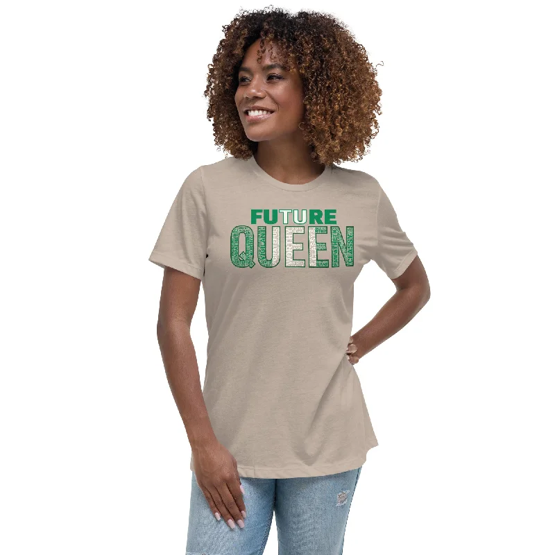 FUTURE QUEEN Nigerian Inspired Women's Relaxed T-Shirt Houndstooth Herringbone Solid