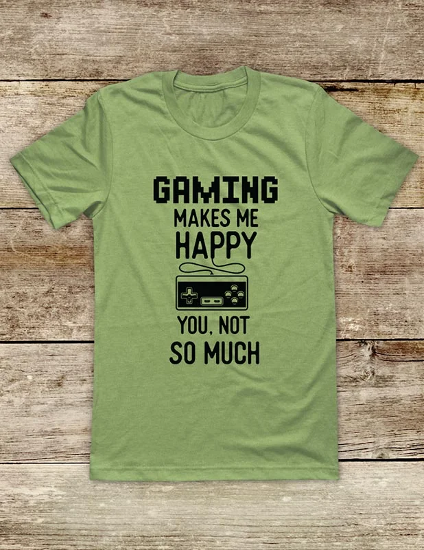 Gaming Makes Me Happy You, Not So Much - funny Video Game Soft Unisex Men or Women Short Sleeve Jersey Tee Shirt Real Fur Shearling Chenille Gaming Makes Me Happy You, Not So Much - funny Video Game Soft Unisex Men or Women Short Sleeve Jersey Tee Shirt Real Fur Shearling Chenille