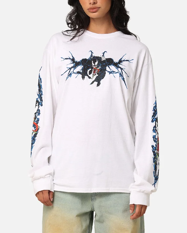 Goat Crew Marvel Spider-Man Y2K Venom Long Sleeve T-Shirt White Anti-Pilling Machine Wash Handmade