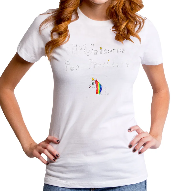 Unicorns for Pres Women's T-Shirt Chenille Brocade Lace