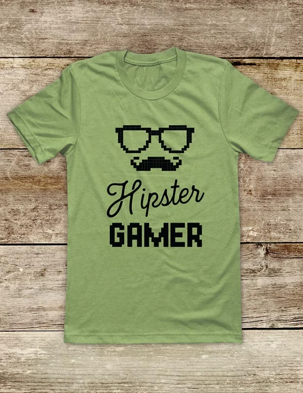 Hipster Gamer Mustache - funny Video Game Soft Unisex Men or Women Short Sleeve Jersey Tee Shirt Silk Blend Satin Velvet Hipster Gamer Mustache - funny Video Game Soft Unisex Men or Women Short Sleeve Jersey Tee Shirt Silk Blend Satin Velvet