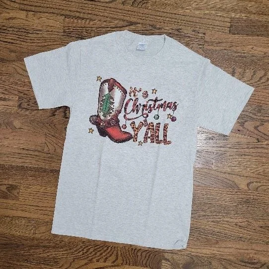 It's christmas y'all boot tee Cozy Warm Stylish