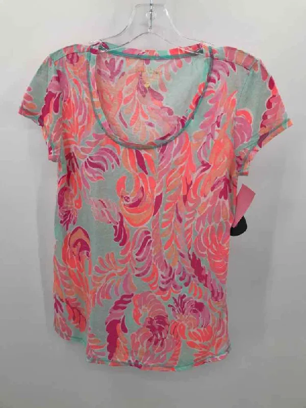 Pre-Owned Lilly Pulitzer Blue Size Small T-shirt Mesh Blend Leather Blend Suede Blend Pre-Owned Lilly Pulitzer Blue Size Small T-shirt Mesh Blend Leather Blend Suede Blend