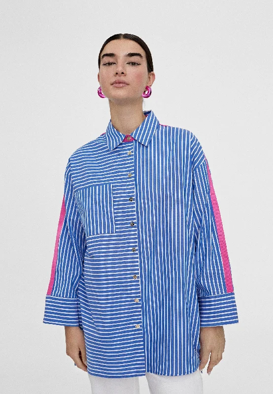 Oversize striped shirt Anti-Pilling Machine Wash Handmade
