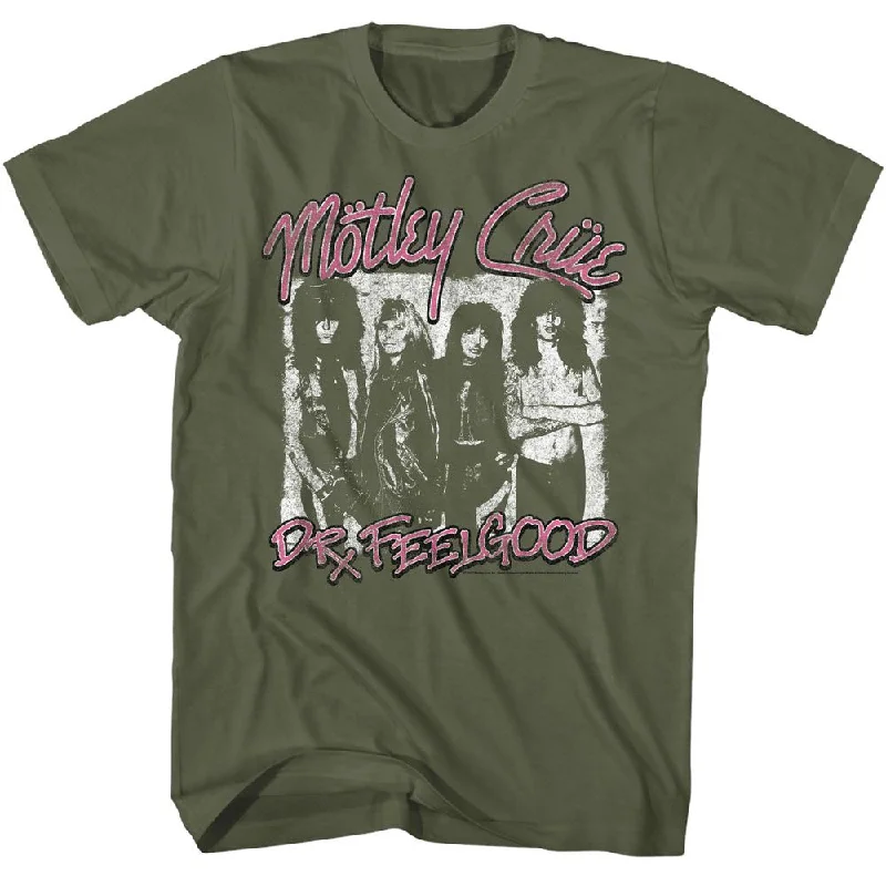 MOTLEY CRUE Eye-Catching T-Shirt, Band Feelgood Solid Print Embellished