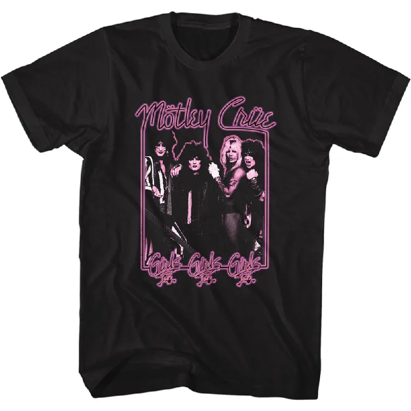 MOTLEY CRUE Eye-Catching T-Shirt, Girls Girls Girls Neon Spandex Blend Rayon Blend Denim Blend MOTLEY CRUE Eye-Catching T-Shirt, Girls Girls Girls Neon Spandex Blend Rayon Blend Denim Blend
