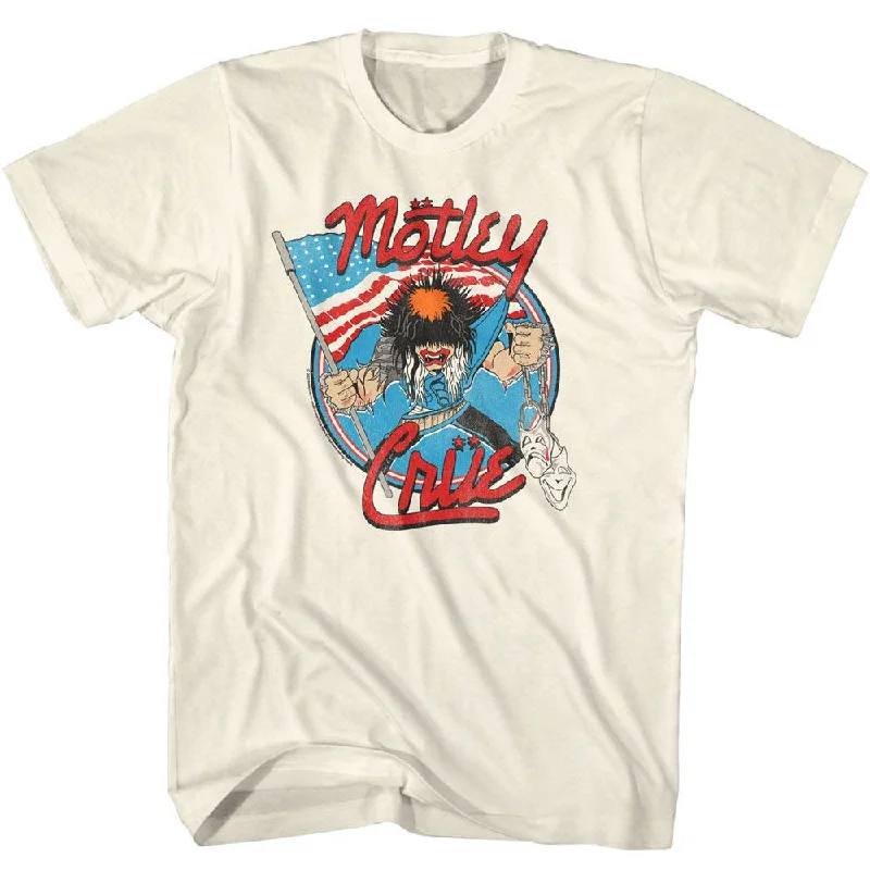 MOTLEY CRUE Eye-Catching T-Shirt, Allister With Us Flag Anti-Pilling Machine Wash Handmade